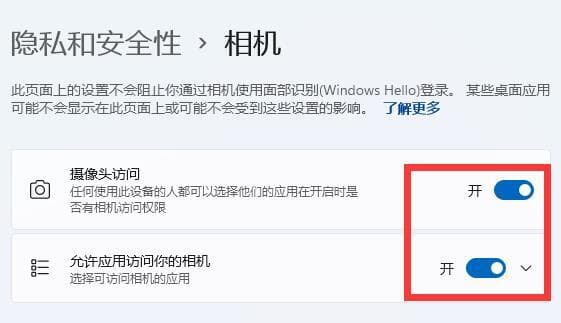 Win11无法启动摄像头功能如何解决
